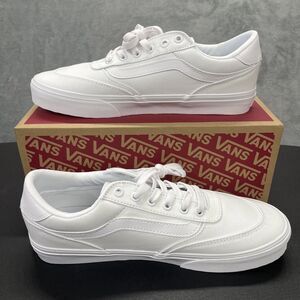 Vans Brooklyn Ls Canvas White White Women's Skate Shoes Size 10.5